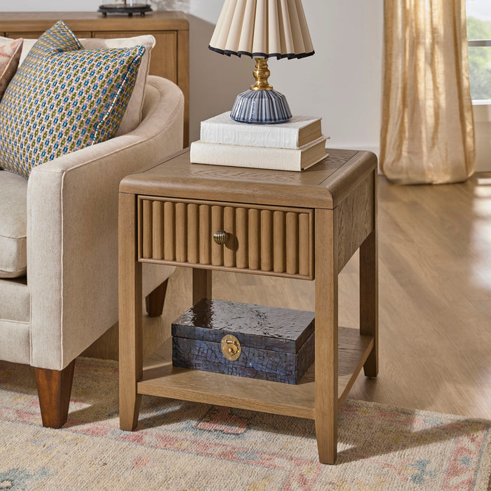 Reed - Chairside Table - Driftwood Oak