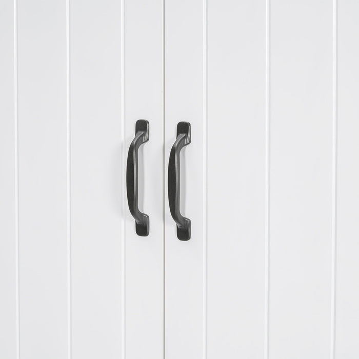 Modern Bathroom Storage Cabinet With Two Laundry Baskets, One Drawer, Adjustable Shelf