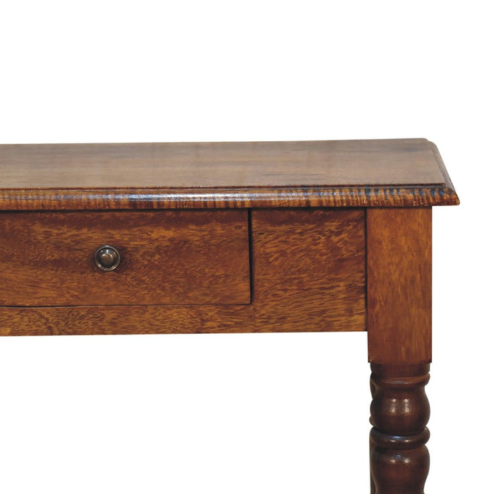 Turned Leg Writing Desk - Chestnut