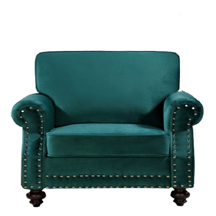 Upholstered Accent Armchair With Turned Legs For Living Room
