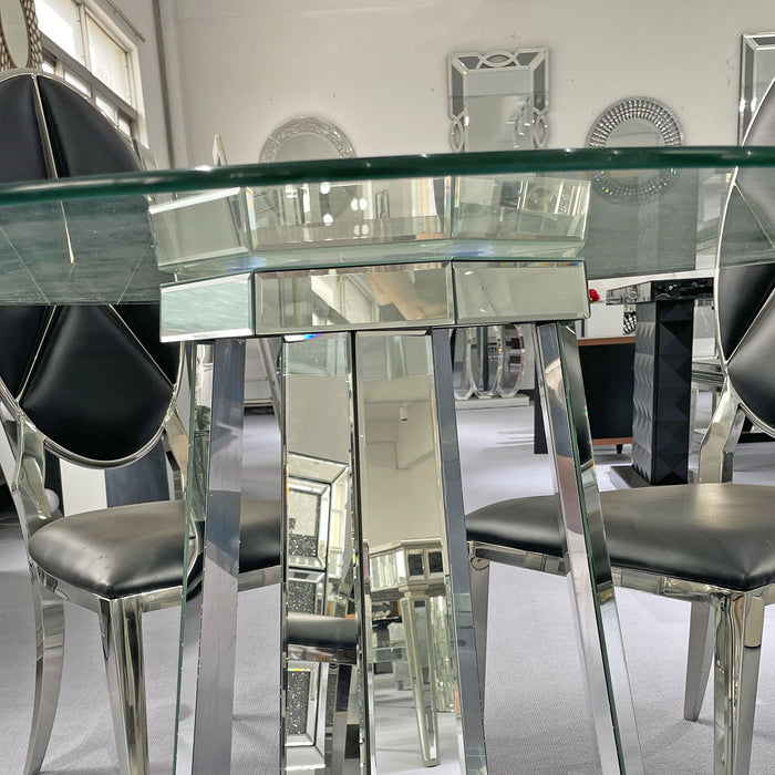 Round Dining Table For Kitchen - Silver