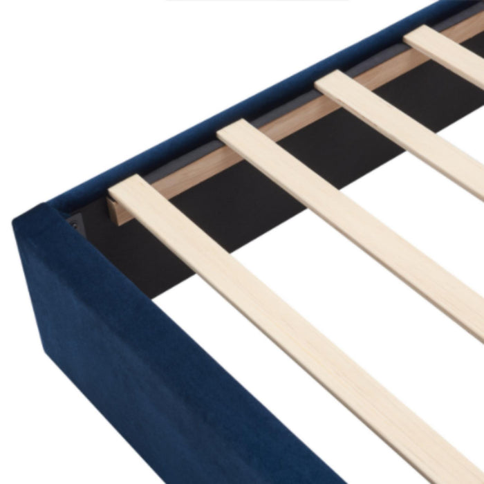 Comfortable Upholstered Bed With Vertical Channel Tufted Wingback Headboard