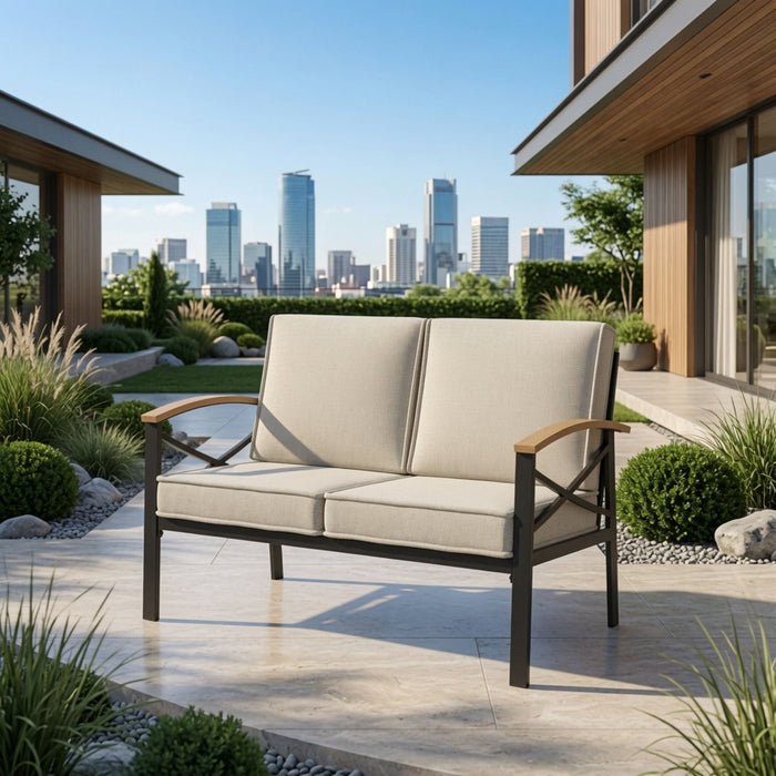 Outdoor Loveseat With Washable Cushions