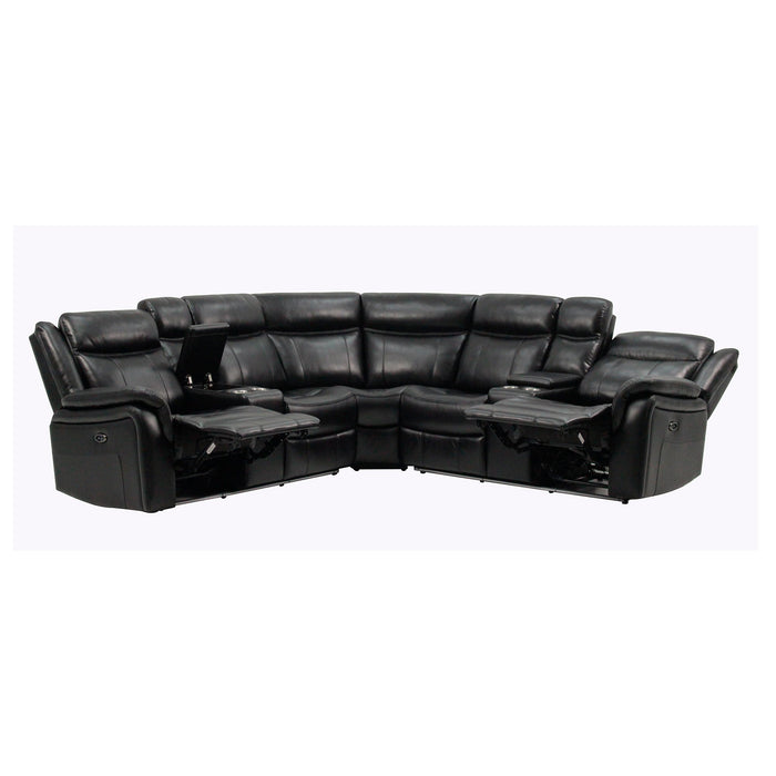 Jupiter - Leather Sectional - Black