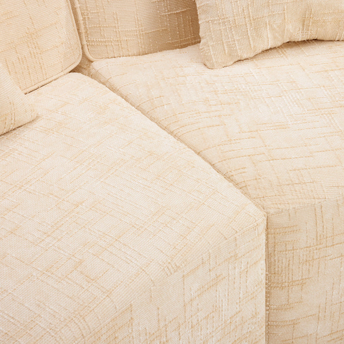 Curved Compressed Sofa, Nordic-Style Design For Living Room