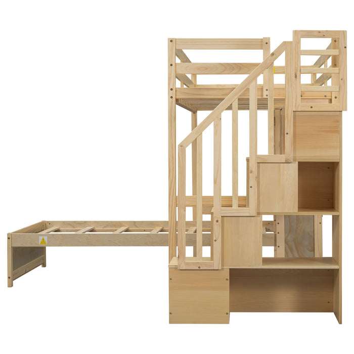 Loft Bed With Built In Desk And Staircase