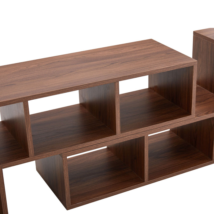 Minimalist Cube TV Stand With Adjustable Open Storage Shelves