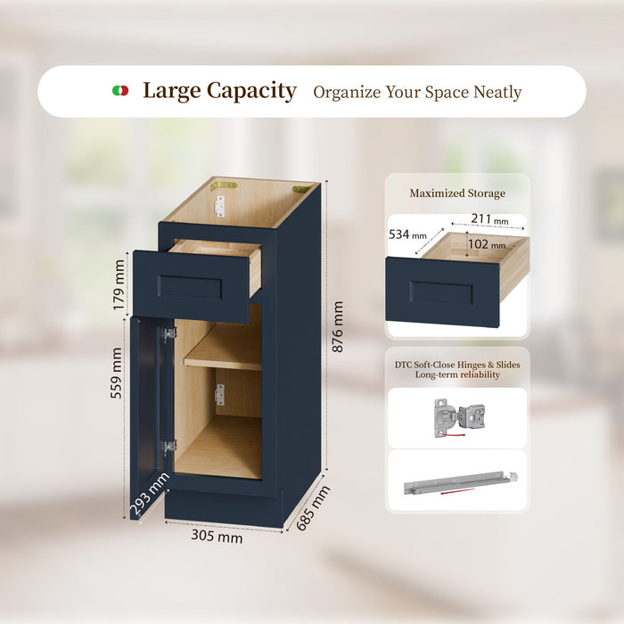 Shaker Base Cabinet & Soft-Close Door And Drawer