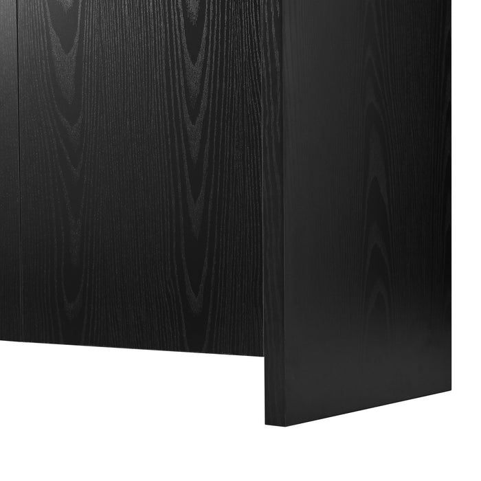 Curved Edge TV Stand With Large Cabinets