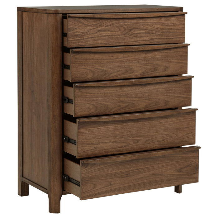 Verona - 5 Drawer Chest With - Walnut