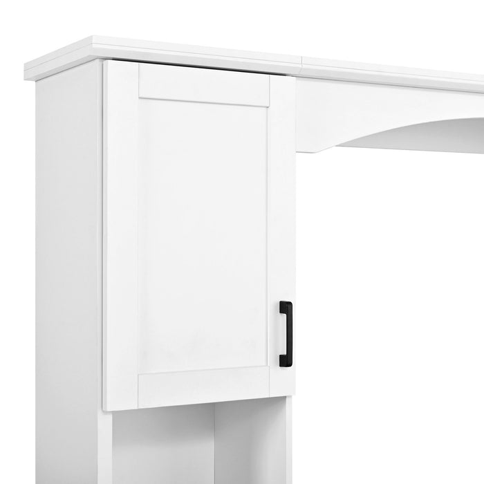 Farmhouse Computer Desk With Hutch