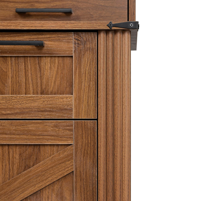 Office Desk With Charging Station & Storage Cabinet