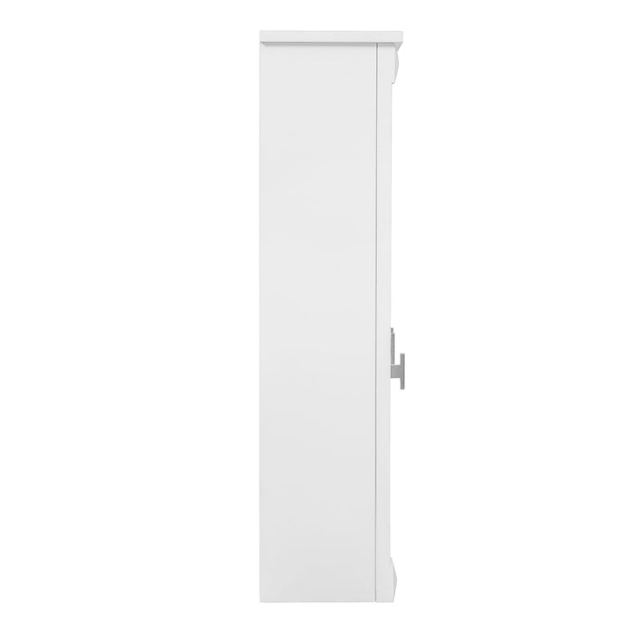 Wall-Mounted Bathroom Cabinet With Mirror And Open Shelf - White