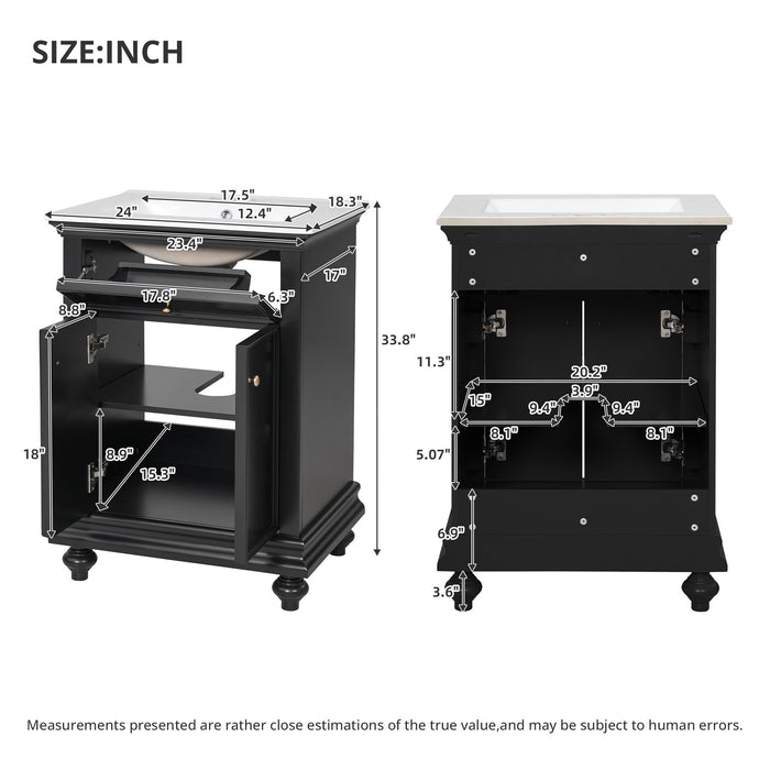 Modern Bathroom Vanity With Tip-Out Drawer And Soft-Close Hinges