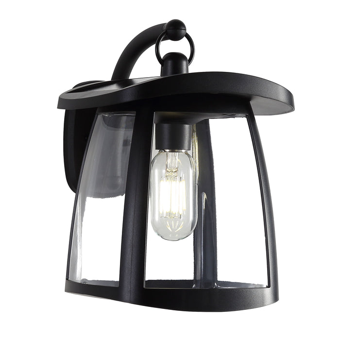 Waterproof Solar Wall Lanterns With 2 Solar Panels, 4 Lighting Modes, Outdoor Hanging Lights - Black