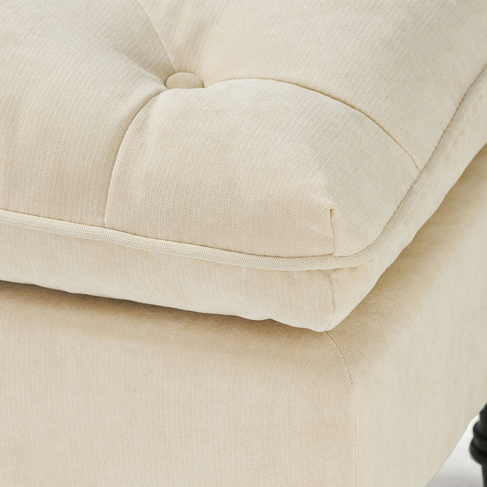 Lofton - Pillow Top Ottoman With Button Tufting - Cream