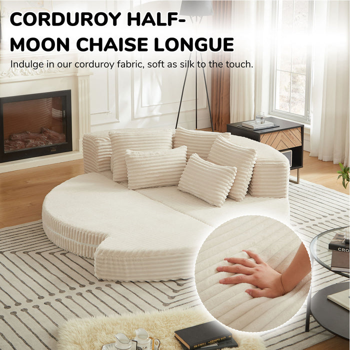 Semi Circular 2 In 1 Sofa Bed With Neck Pillow