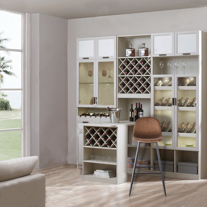 Velvet Barstool With Back (Set of 2)