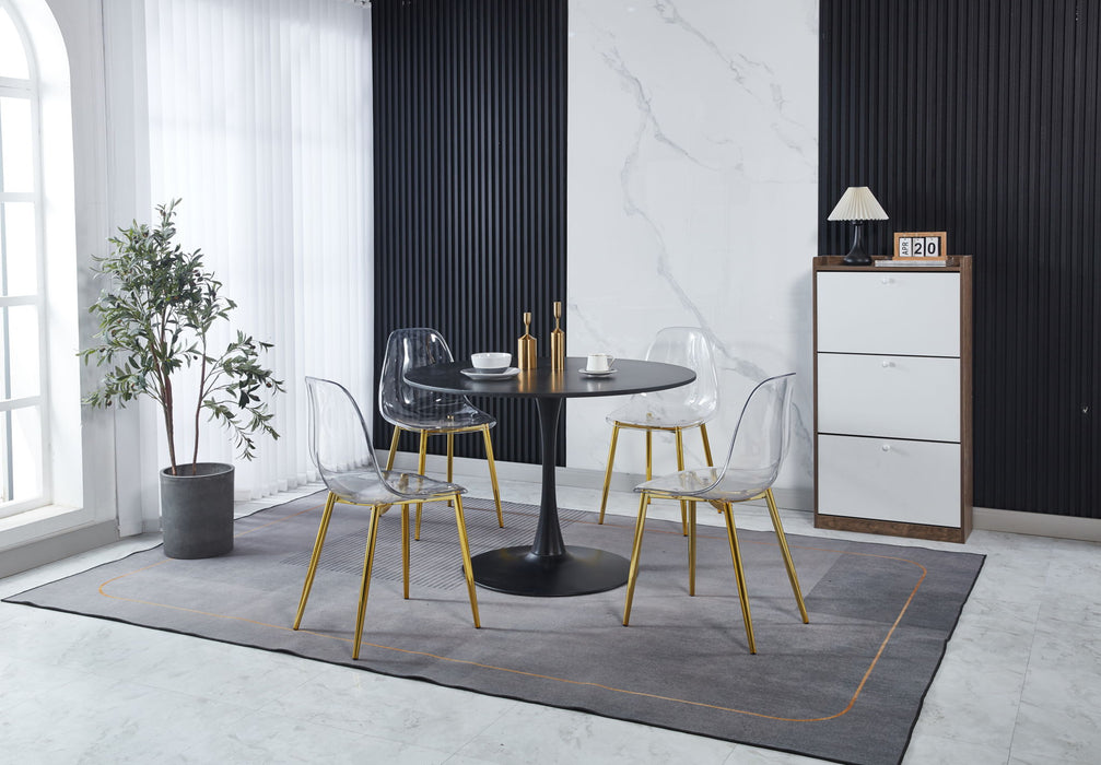 Transparent Plastic Seat Dining Chair (Set of 4)