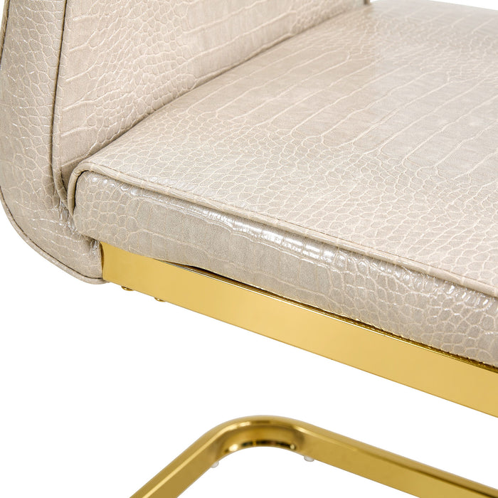 Elegant Design Alligator Skin Upholstered Dining Chairs