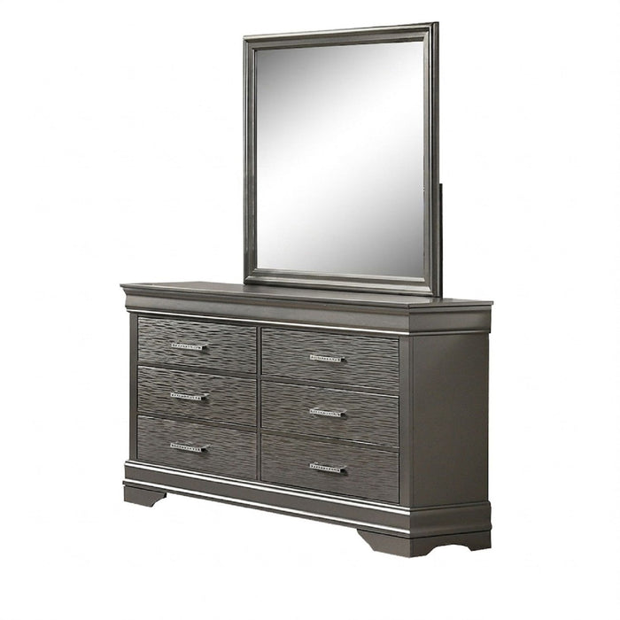 1 Piece Dresser 6 Drawers Bedroom Furniture - Gray