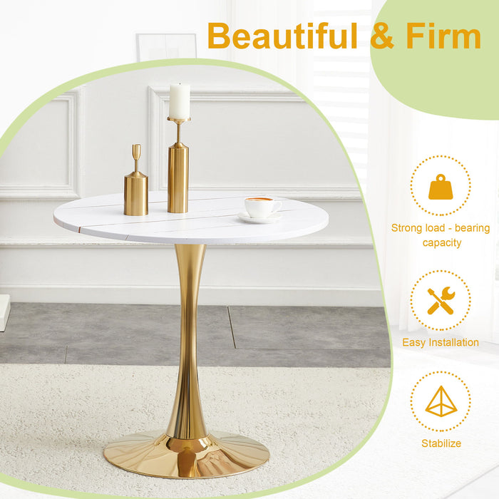 Round Dining Table & Thickened Top For Kitchen