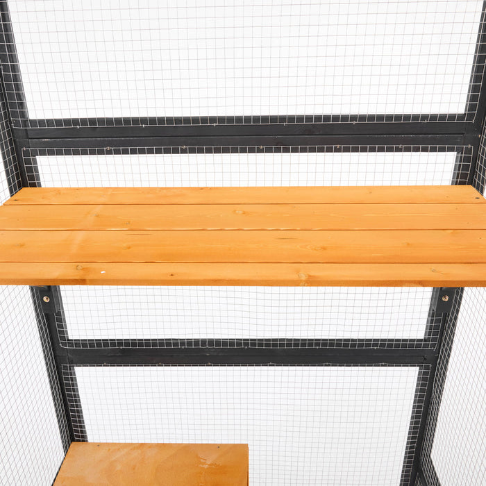 Outdoor Cat House, Diy Cat Enclosure Catio With Double Enter Doors