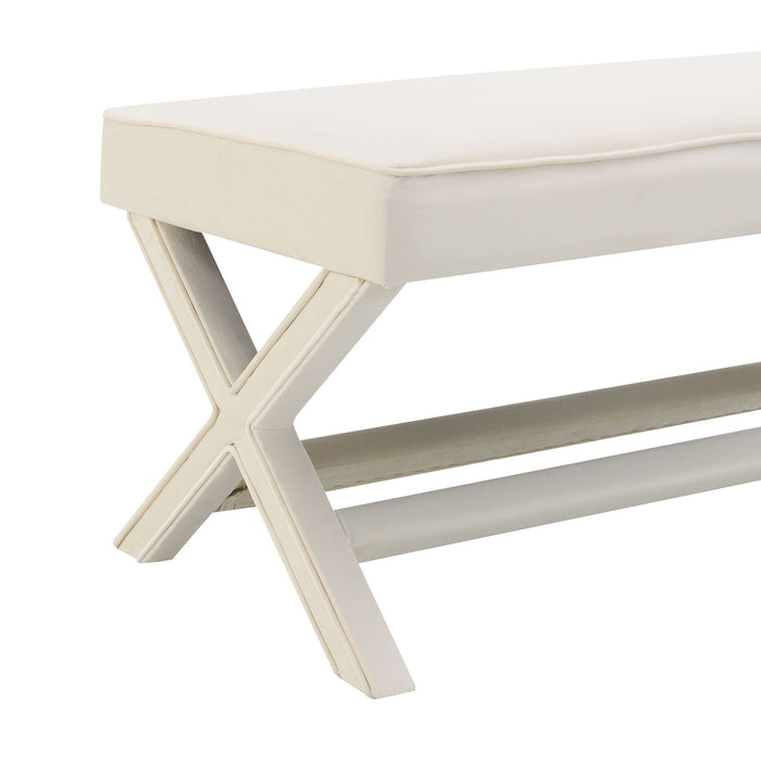 Comfort Double Bench Upholstered With X Crossed Legs