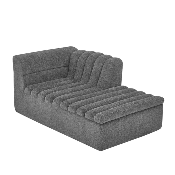 Upholstered L-Shaped Modular Sectional Sofa With Chaise, Wave-Shaped Armrest