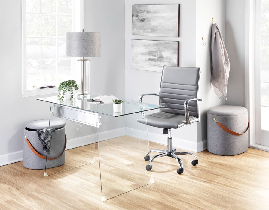 Glacier - Contemporary Desk - Clear / Chrome