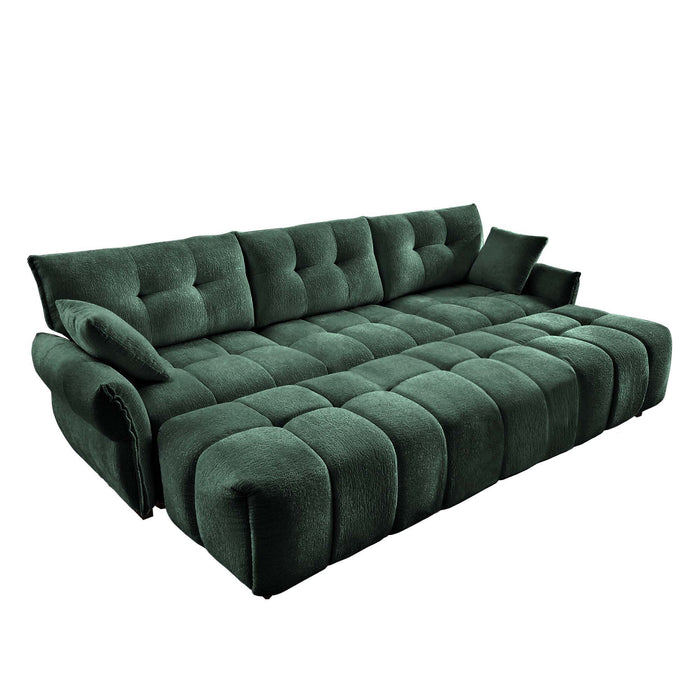 Sofa Set With Ottoman And Pillows, Textured, High Resilience Cushions