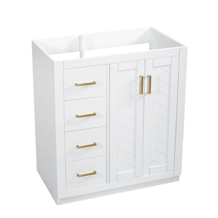 Retro Style Bathroom Vanity With 3 Drawers & Soft-Closing Doors