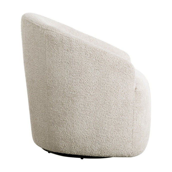 Upholstered 360 Degree Swivel Chair - Cream