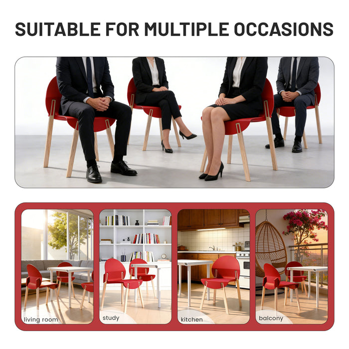 4 Piece Set Of Single Chairs With A Design Combining Modern And Traditional Elements