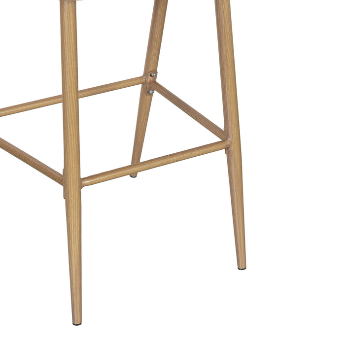 Outdoor Bar Height Metal Frame Counter Stools With Scallop Shaped Backrest & Water Resistant Cushions