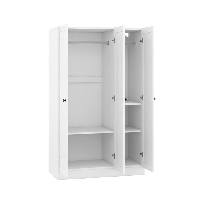 3 Door Shutter Wardrobe With Shelves