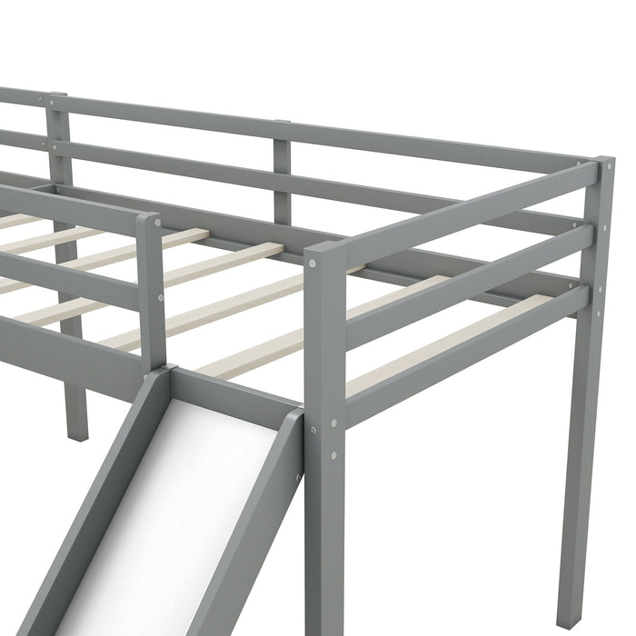 L Shaped Loft Bed With Ladder And Slide