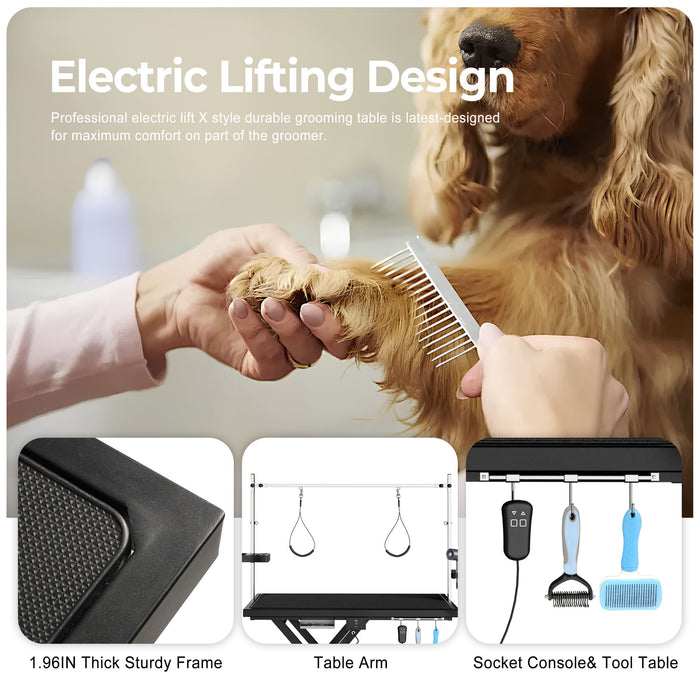 Super Deluxe Electric Pet Grooming Table, Height Adjustable