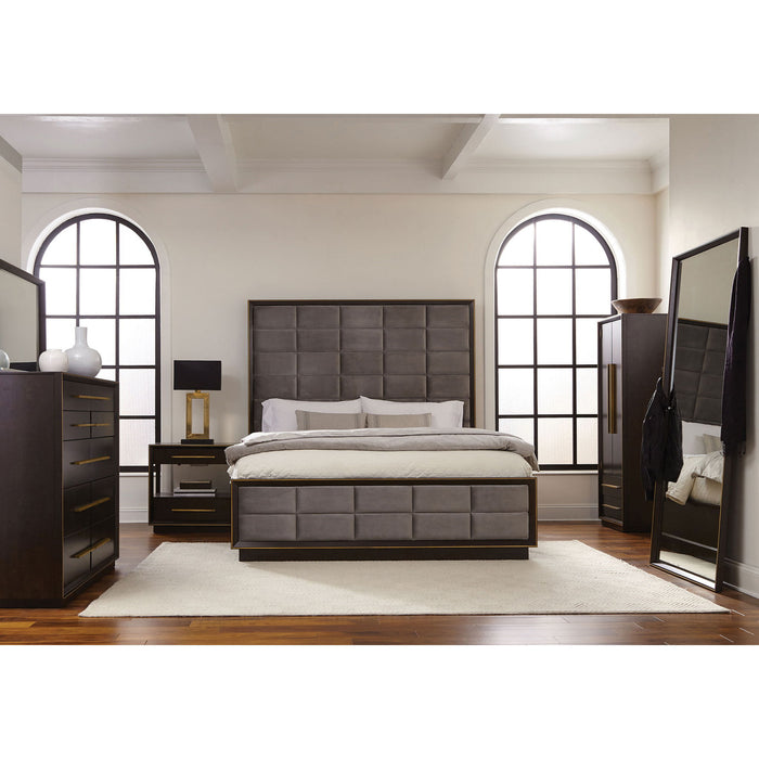 Prescott - 8 Drawer Dresser With Mirror - Smoked Peppercorn Brown