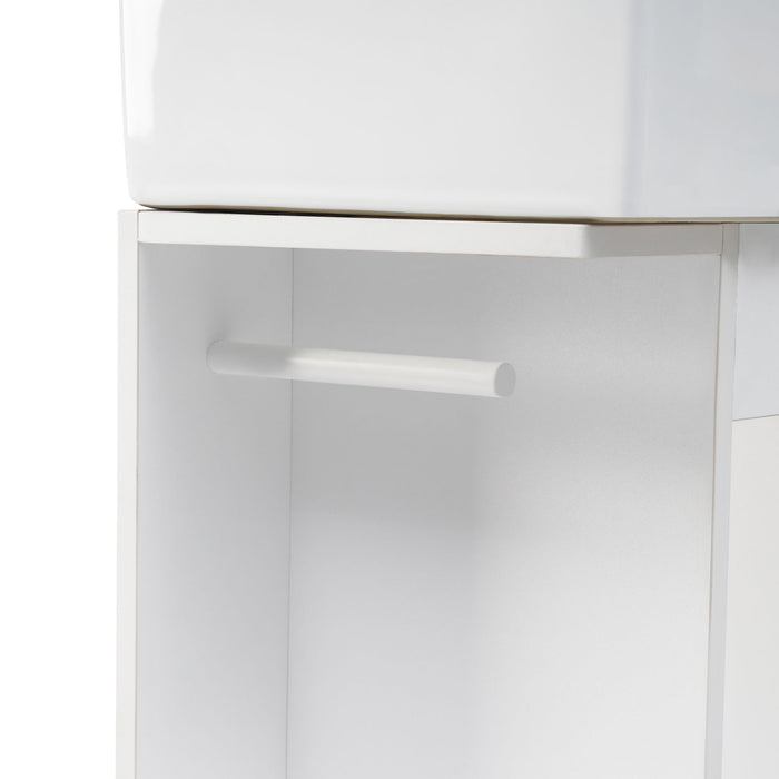 Modern Bathroom Vanity With Sink And 2 Tier Shelf
