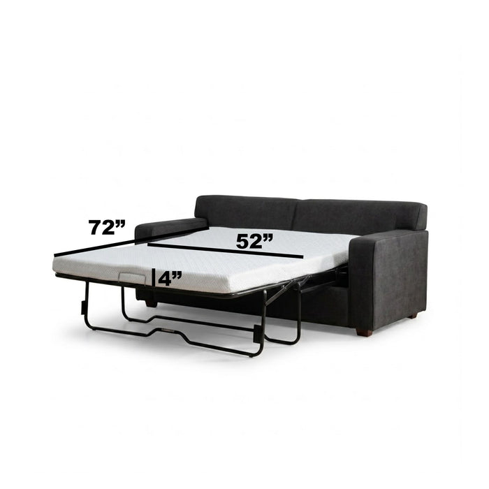 Loveseat Sleeper Sofa With Full Size Pull Out Bed, 2 Seater Convertible Couch For Small Apartments - Gray