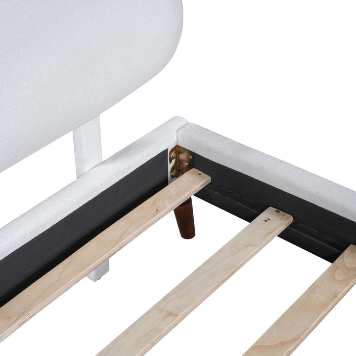 Upholstered Platform Bed With Sheep Shaped Headboard