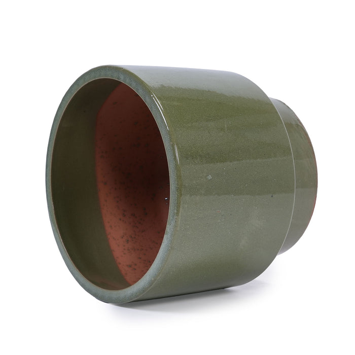 3 Pieces Ceramic Flowerpot, Planter For Patio, Garden Or Windowsills - Antique Light Green