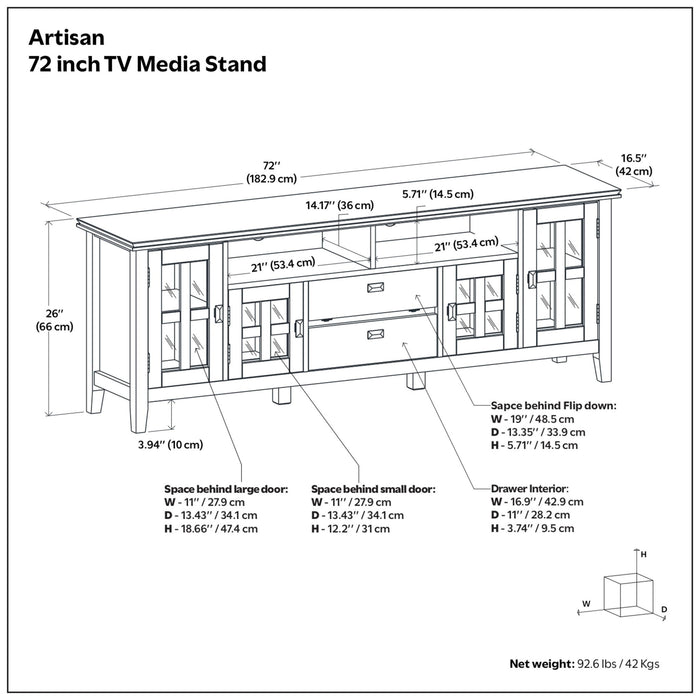 Artisan - TV Media Stand - Natural Aged Brown
