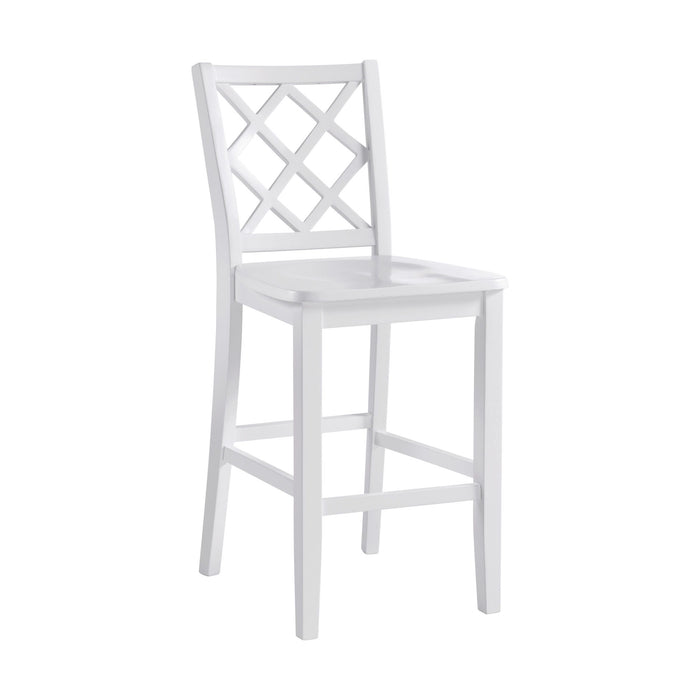 Whitmore - Counter Height Dining Chair With Metal Kickplate And Stretcher Bars - Crisp White