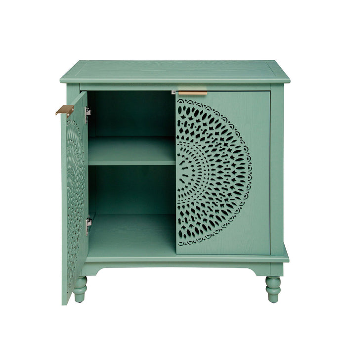 Hollow - Carved 2 Doors Accent Cabinet