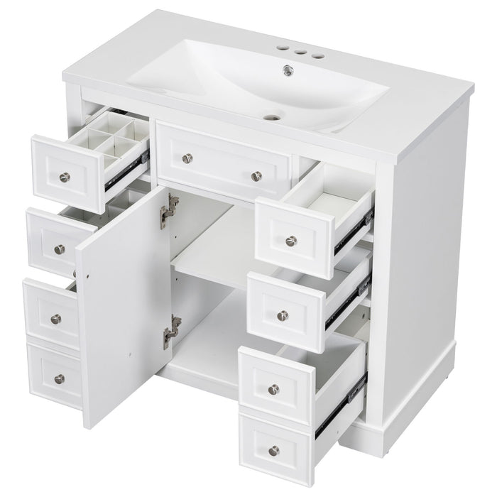 Modern Bathroom Vanity With Sink Combo, 6 Drawers And 1 Cabinet