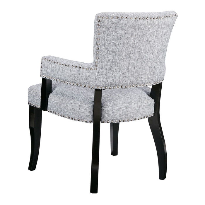 Elegant Arm Dining Chair With Brass Nail Head Detailing