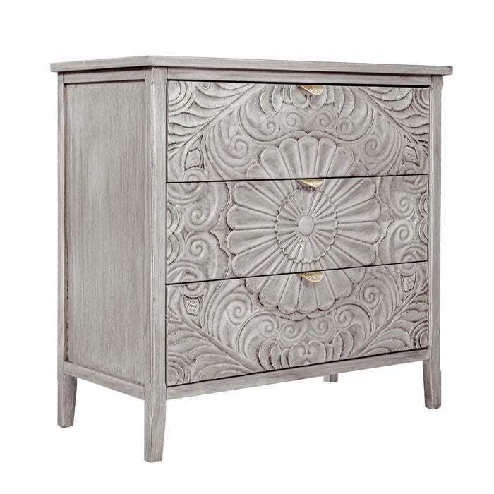 3 Drawer Cabinet, American Furniture, Suitable For Bedroom, Living Room - Light Gray