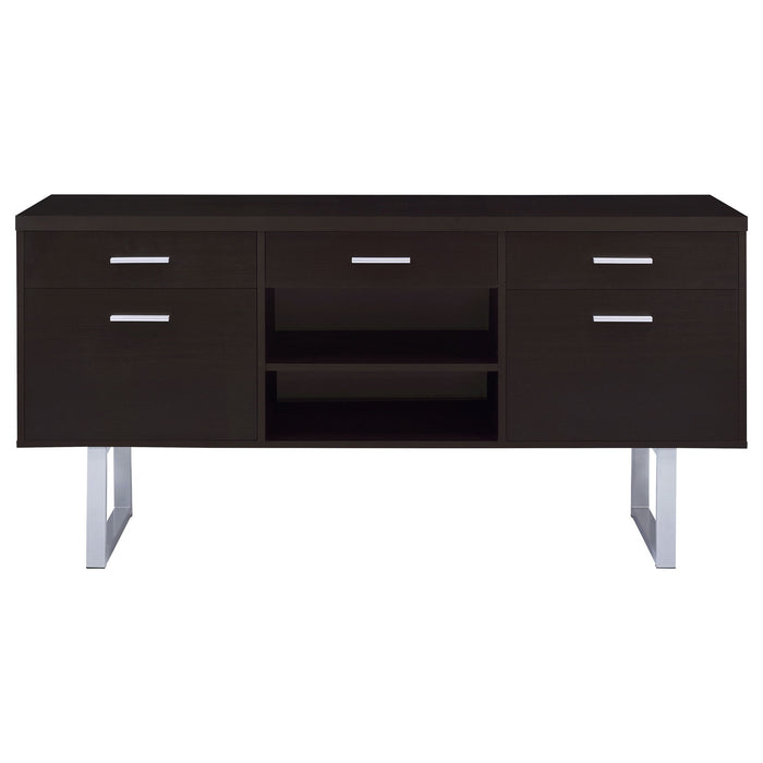 5 Drawer Credenza With Open Shelving - Cappuccino